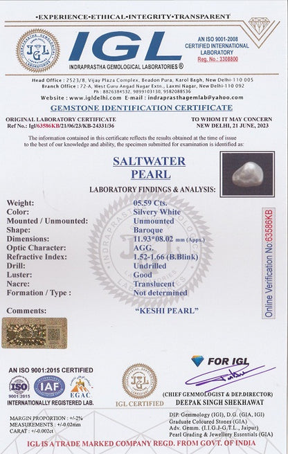 Keshi Pearl (Moti) 5.59 Carats