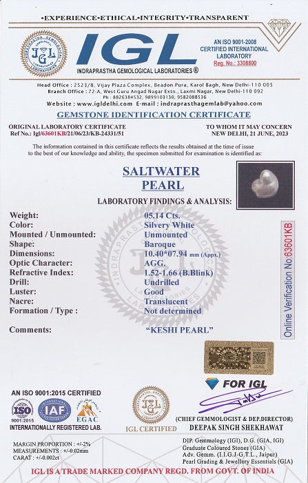 Keshi Pearl (Moti) 5.14 Carats