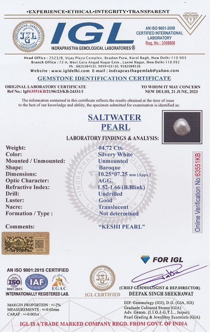 Keshi Pearl (Moti) 4.72 Carats