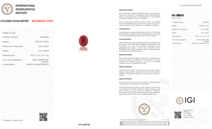 Japanese Red Coral (Moonga) 12.81 Carats