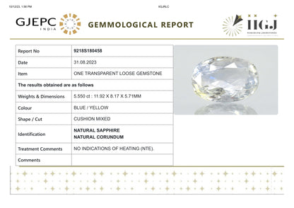 Natural Pitambari 5.55 Carats