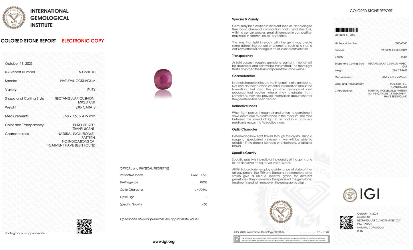 Natural Mozambique Ruby (Manik) 2.86 Carats
