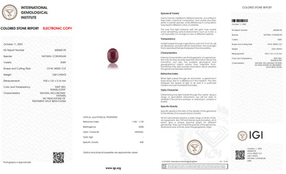 Natural Mozambique Ruby (Manik) 2.84 Carats