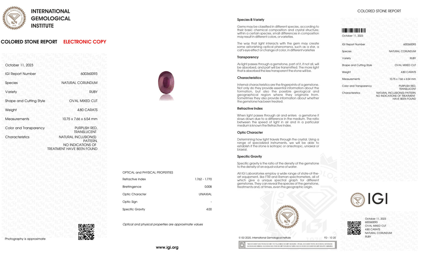 Natural Mozambique Ruby (Manik) 4.80 Carats