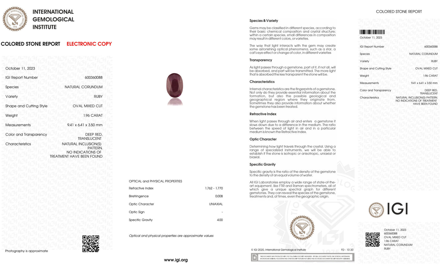 Natural Mozambique Ruby (Manik) 1.96 Carats