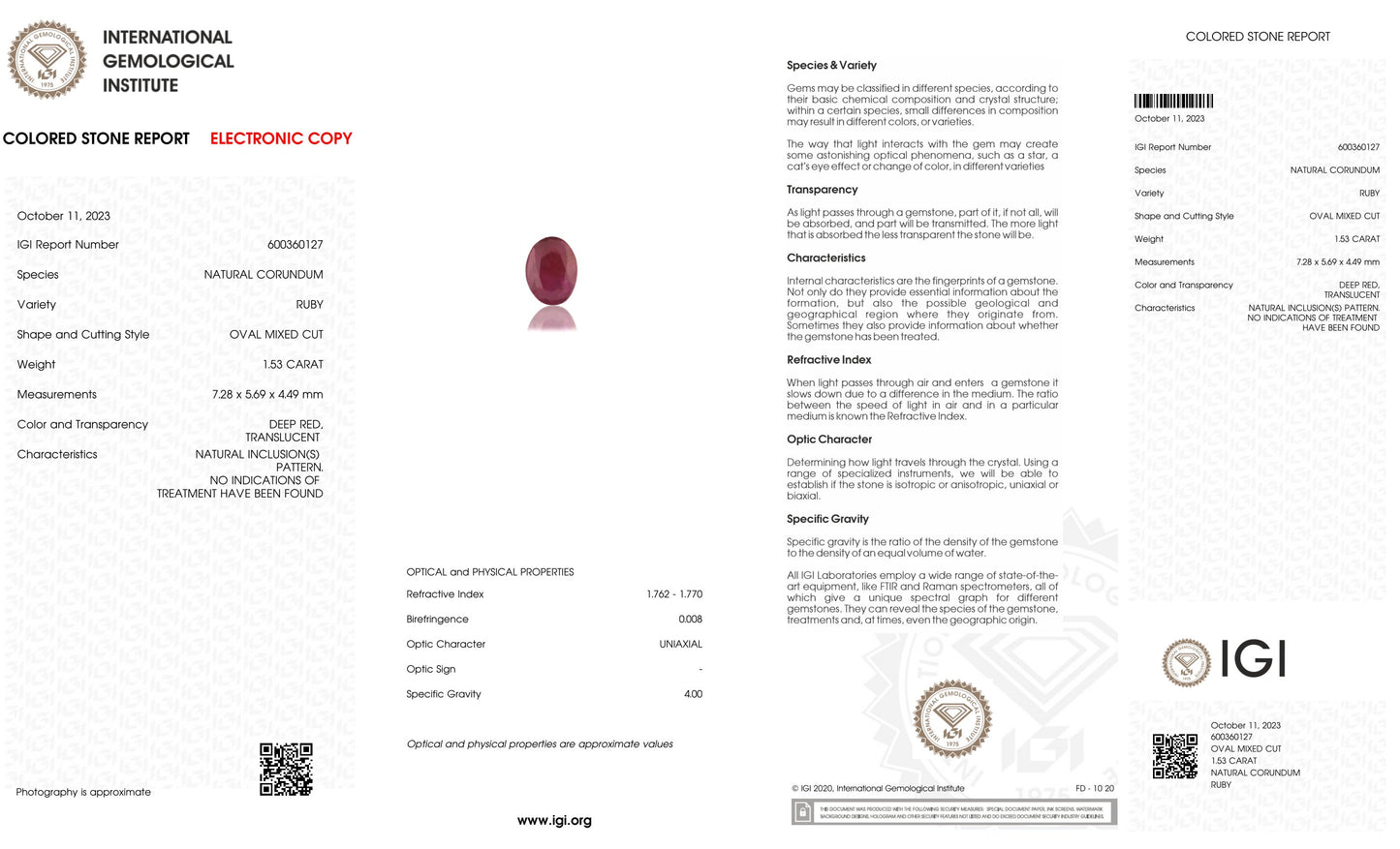 Natural Ruby (Manik) 1.53 Carats