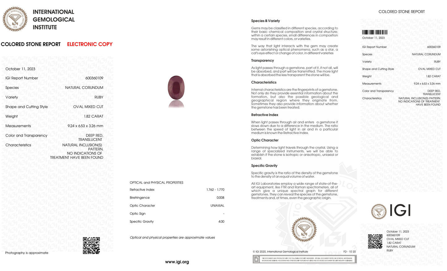 Natural Mozambique Ruby (Manik) 1.82 Carats