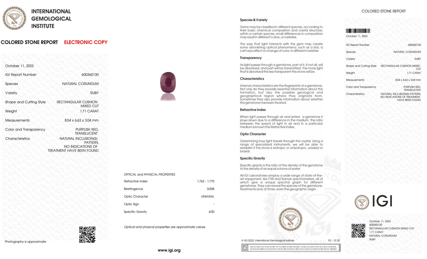 Natural Mozambique Ruby (Manik) 1.71 Carats