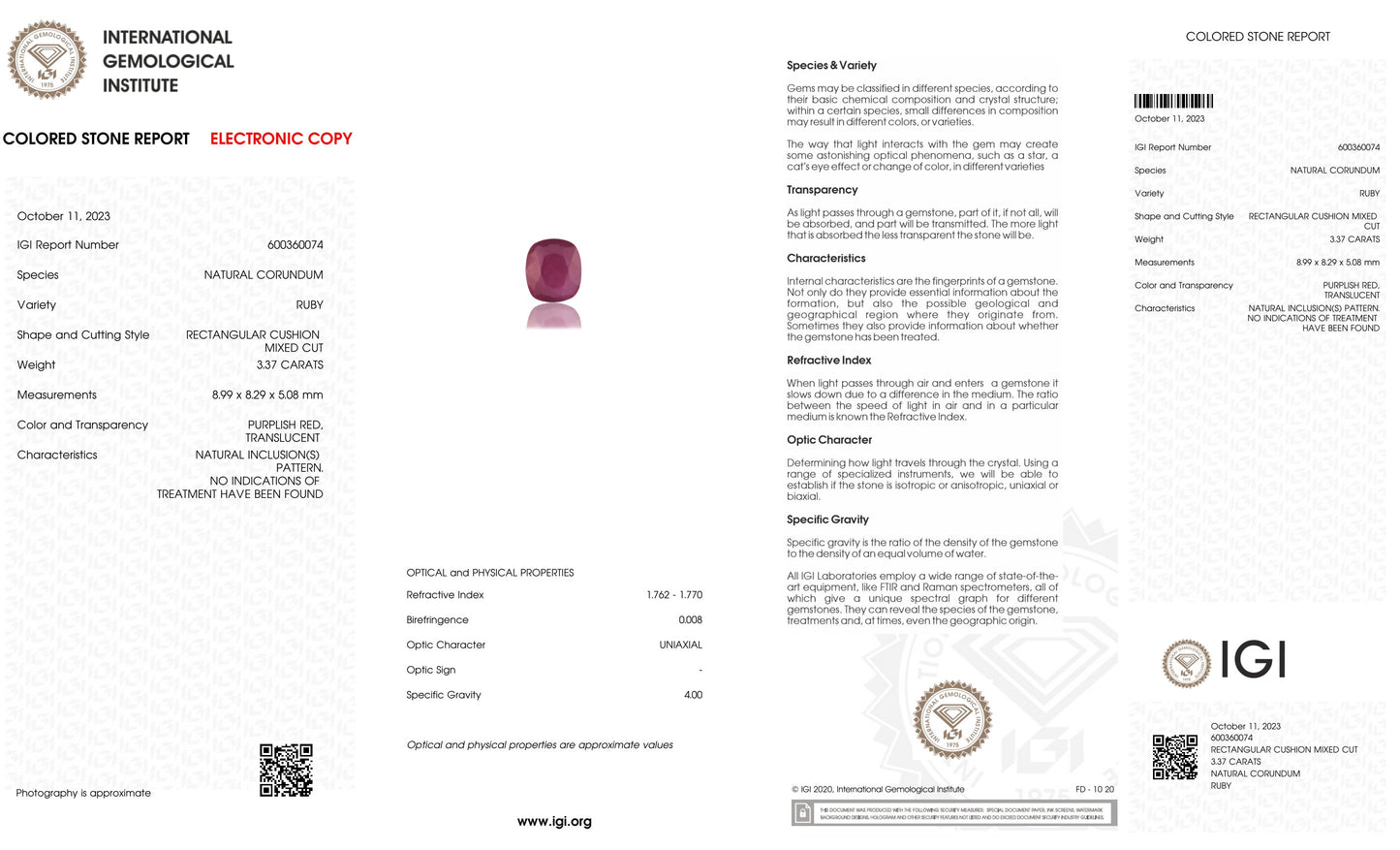 Natural Mozambique Ruby (Manik) 3.37 Carats