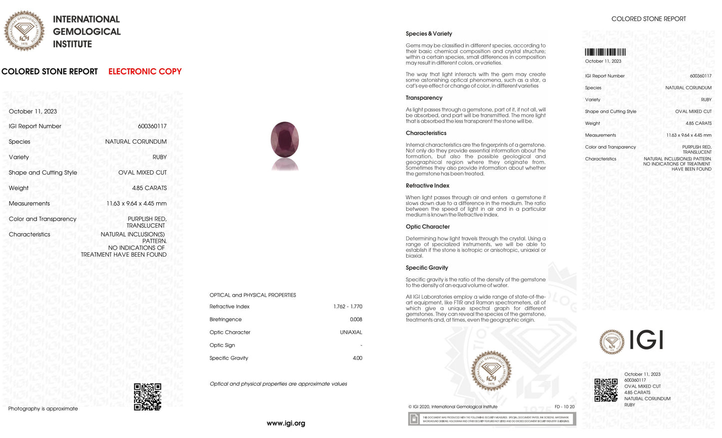 Natural Mozambique Ruby (Manik) 4.85 Carats