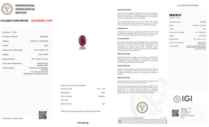 Natural Mozambique Ruby (Manik) 2.43 Carats