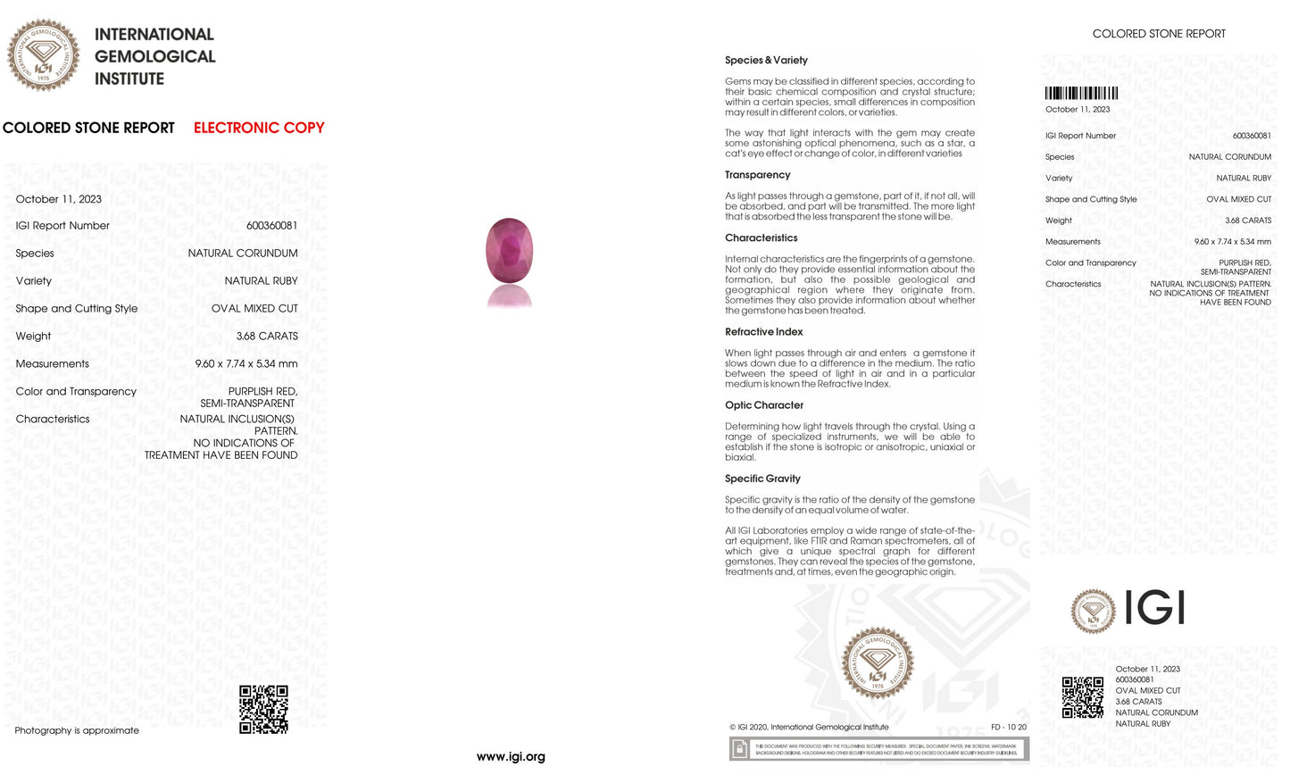 Natural Mozambique Ruby (Manik) 3.68 Carats