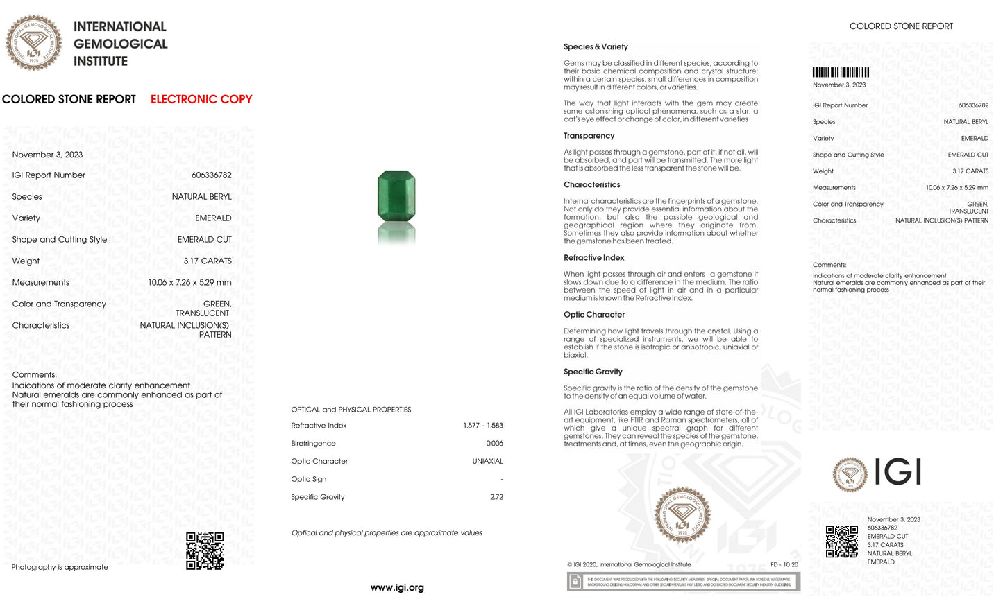 Zambian Emerald (Panna) 3.17 Carats
