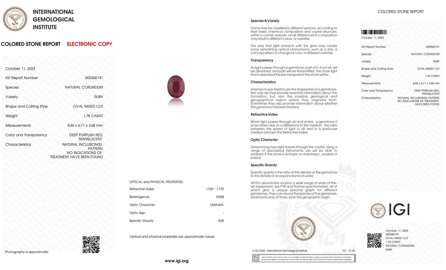 Natural Mozambique Ruby (Manik) 1.78 Carats