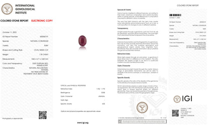 Natural Mozambique Ruby (Manik) 1.78 Carats