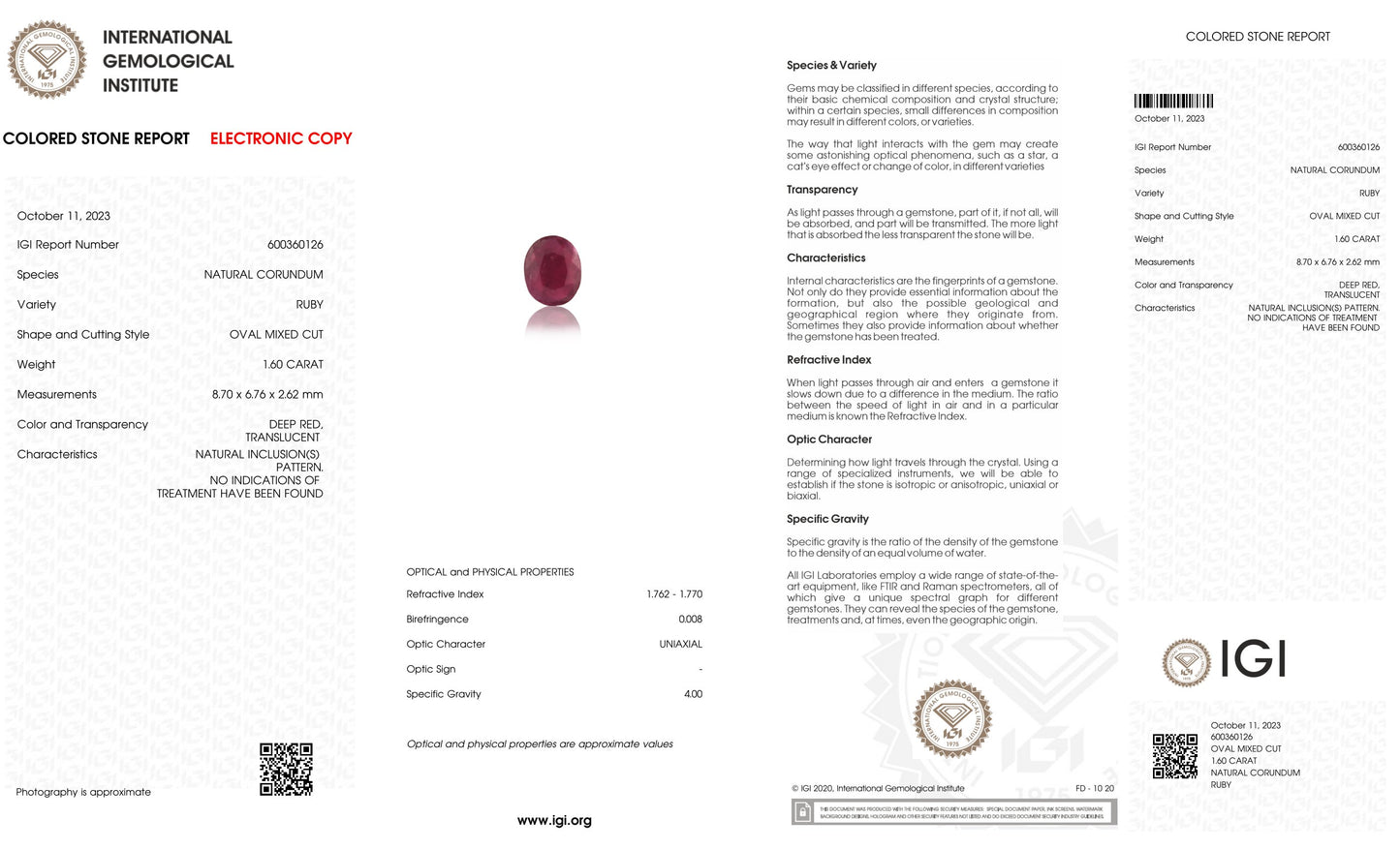 Natural Mozambique Ruby (Manik) 1.60 Carats