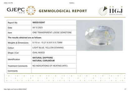 Natural Pitambari 8.11 Carats