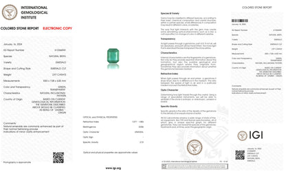 Minor Oil Natural Zambian Emerald (Panna) 2.97 Carats