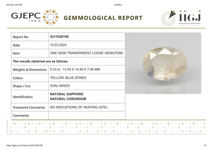 Natural Pitambari 9.33 Carats