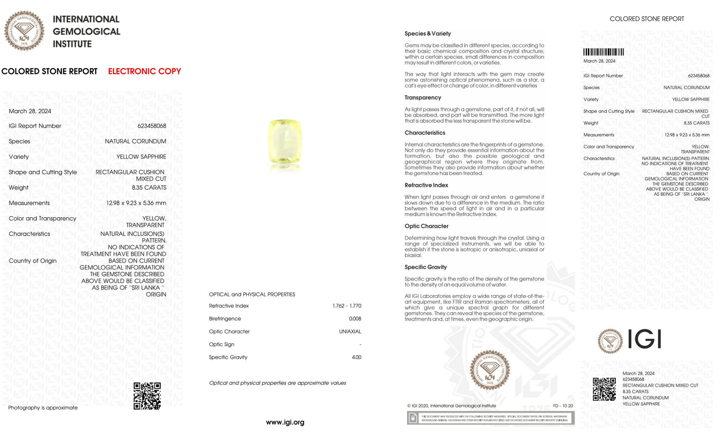 Natural Yellow Sapphire (Pukhraj) 8.35 Carats