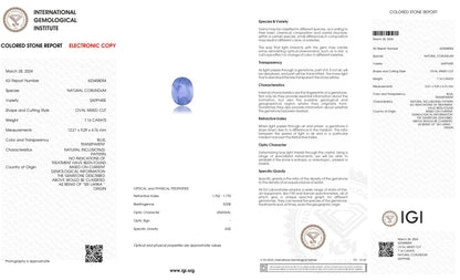 Natural Blue Sapphire (Neelam) 7.16 Carats