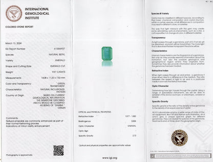 Minor Oil Natural Zambian Emerald (Panna) 9.97 Carats
