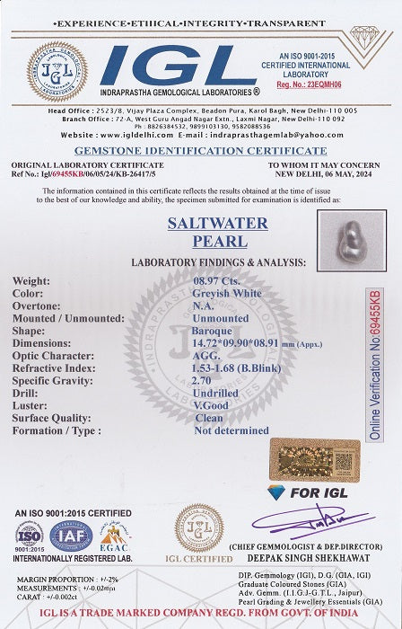 Venezuela Pearl (Moti) 8.97 Carats