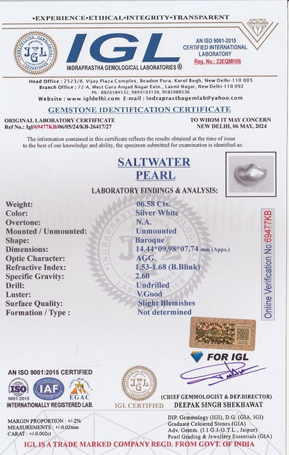 Venezuela Pearl (Moti) 6.58 Carats