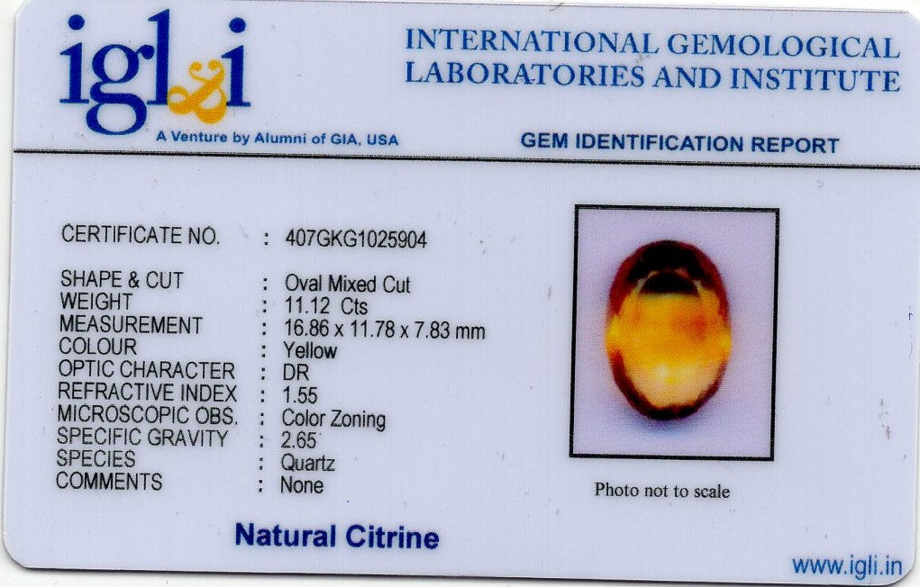 NATURAL CITRINE (SUNELA) 11.12 CARATS