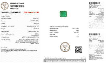 Natural Zambian Emerald (Panna) 1.63 Carats