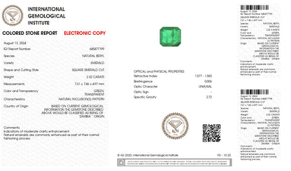 Natural Zambian Emerald (Panna) 2.32 Carats