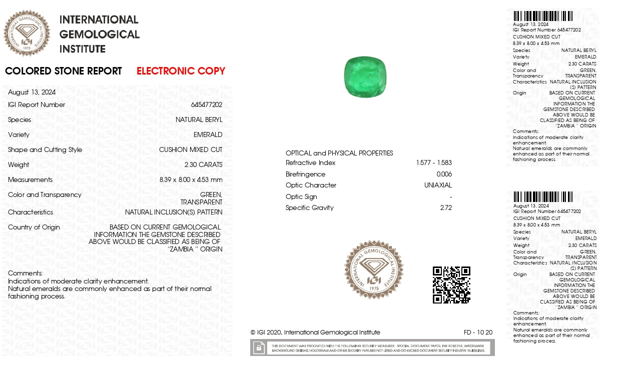 Natural Zambian Emerald (Panna) 2.30 Carats