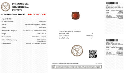 Natural Sri-Lankan Hessonite (Gomed) 12.84 Carats