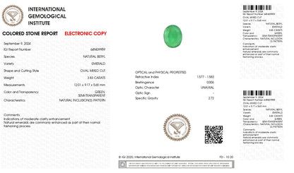 Natural Zambian Emerald (Panna) 3.83 Carats