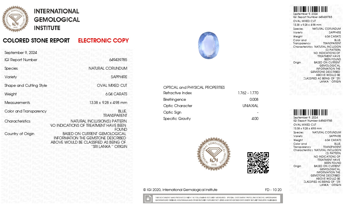 NATURAL BLUE SAPPHIRE (NEELAM) 6.04 CARATS
