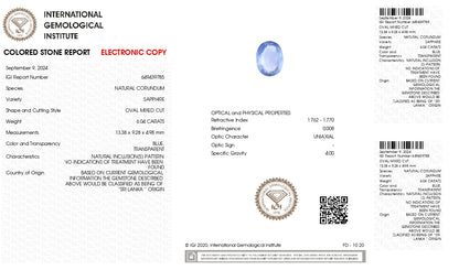 NATURAL BLUE SAPPHIRE (NEELAM) 6.04 CARATS