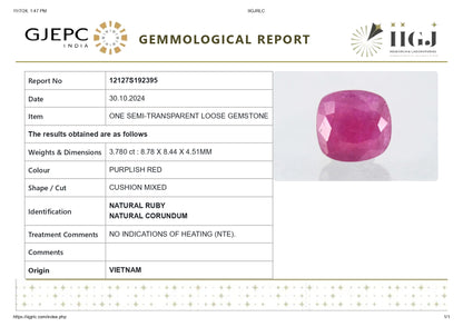 Natural Ruby (Manik) 3.78 Carats