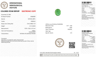 Natural Zambian Emerald (Panna) 5.73 Carats