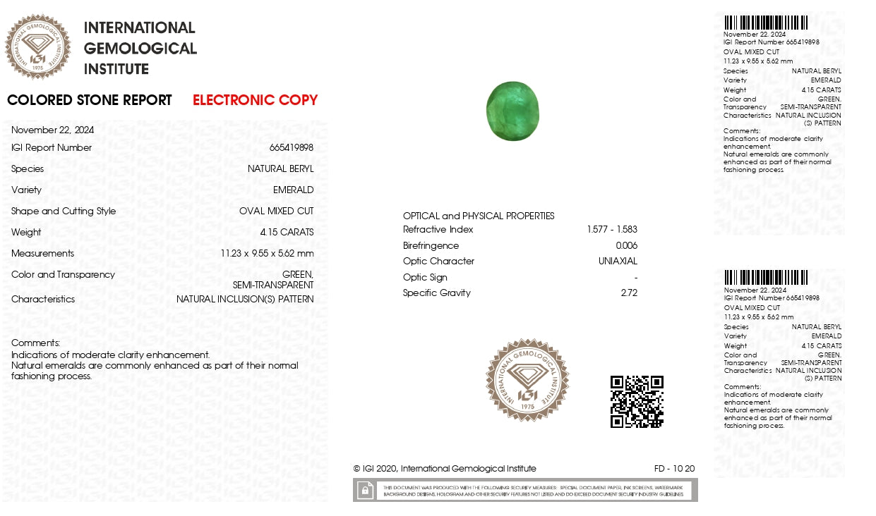Natural Zambian Emerald (Panna) 4.15 Carats