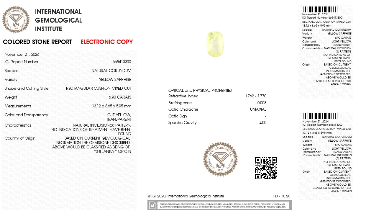 Natural Yellow Sapphire (Pukhraj) 6.90 Carats