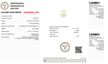 Natural Yellow Sapphire (Pukhraj) 3.01 Carats