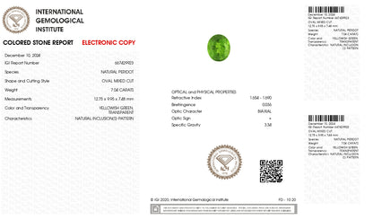 NATURAL PERIDOT 7.04 CARATS