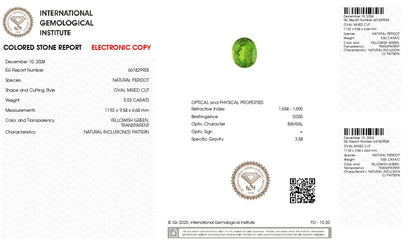 NATURAL PERIDOT 5.53 CARATS