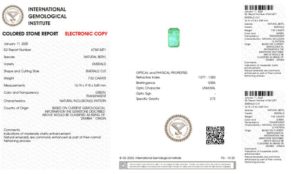 Natural Zambian Emerald (Panna) 7.53 Carats