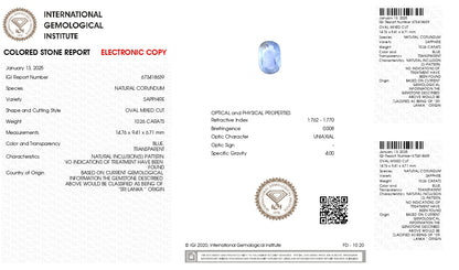 Natural Blue Sapphire (Neelam) 10.26 Carats