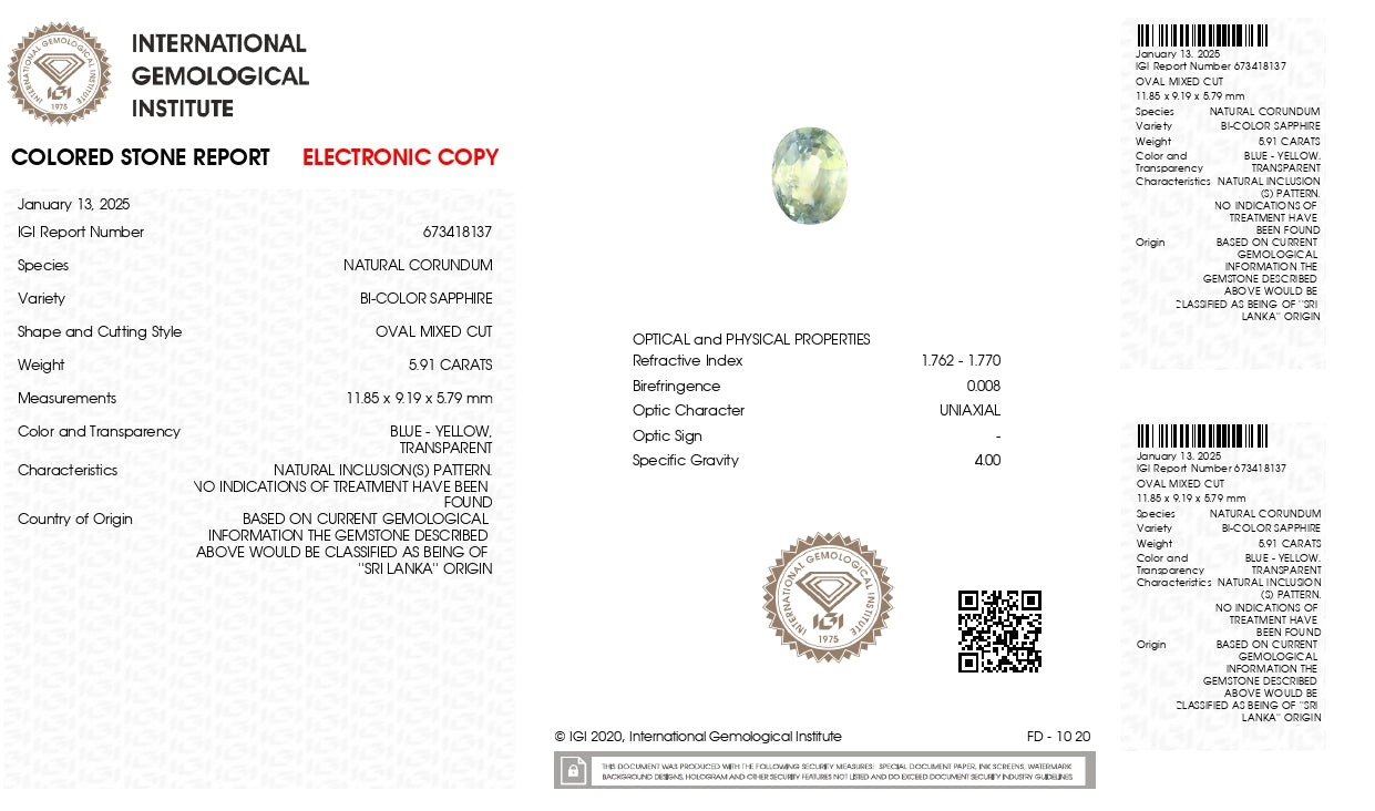 Natural Pitambari 5.91 Carats