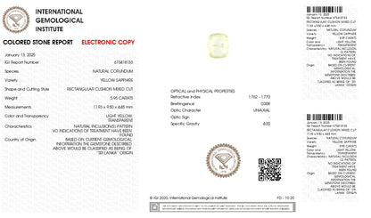 Natural Yellow Sapphire (Pukhraj) 5.95 Carats