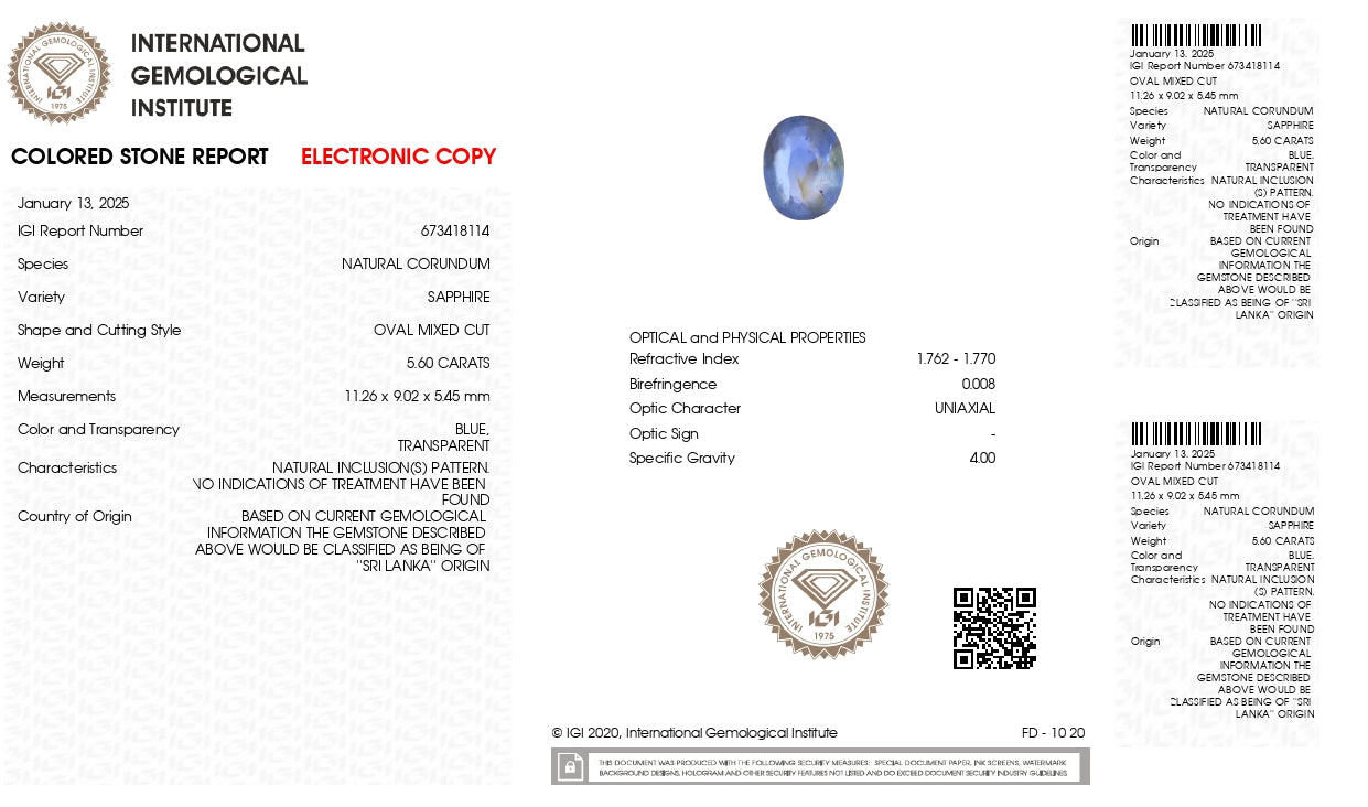 NATURAL BLUE SAPPHIRE (NEELAM) 5.60 CARATS