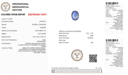 NATURAL BLUE SAPPHIRE (NEELAM) 5.60 CARATS