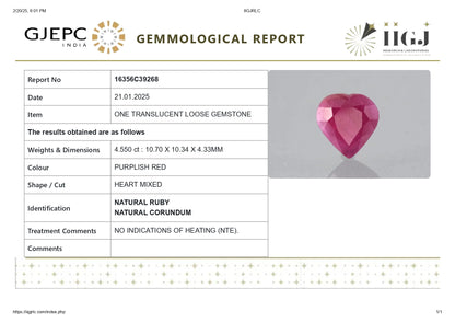 Burmese Ruby (Manik) 4.55 Carats